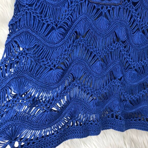 Chico’s Royal Blue Jodi Popover Crocheted Top w/Jewel V-Neck SZ 1 - Picture 9 of 9